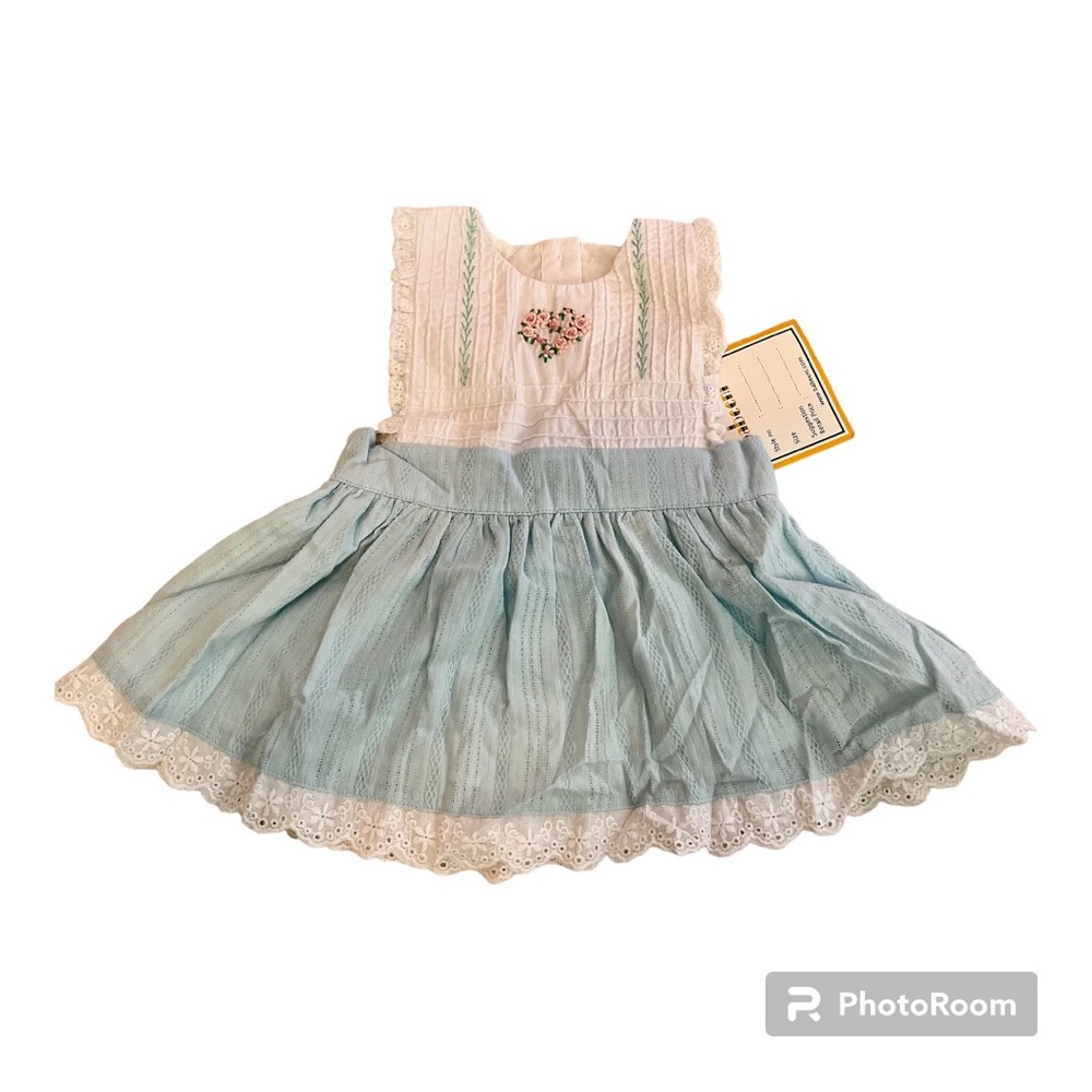 Babeeni Floral Embroidery Pintuck Dress